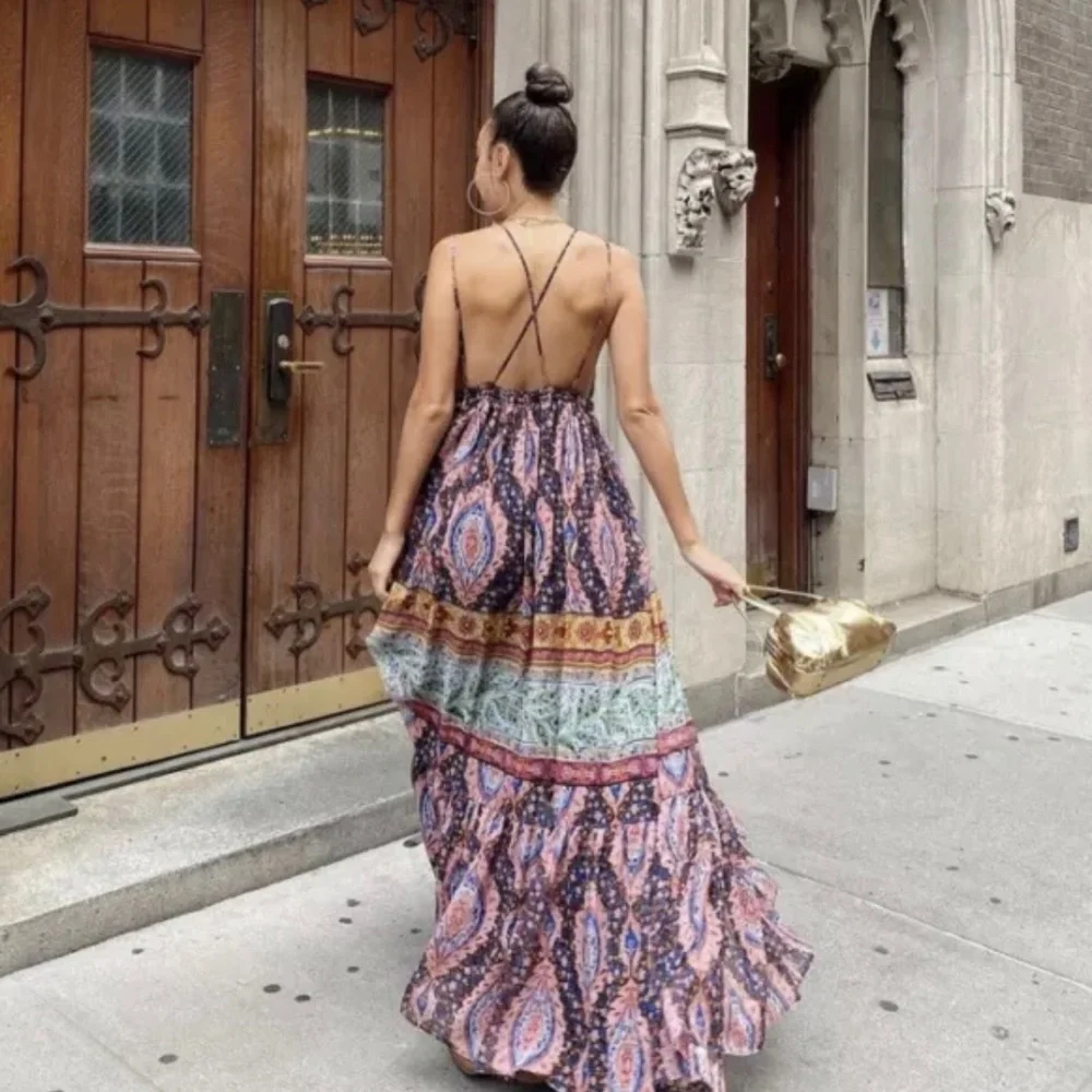 - ZARA LONG PRINT DRESS Multicolor - Picture 3 of 10